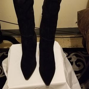 ALDO-HASKOVA-91, 10, BLACK SUEDE OVER the KNEE HEIGHT BOOTS